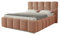 AGMAT-FURNITURE POLSTERBETT Luna mit Kopfteil, 160 x 200 cm, Doppelbett mit Bettkasten und Lattenrost aus Metall, Boucle Stoff: Rosa