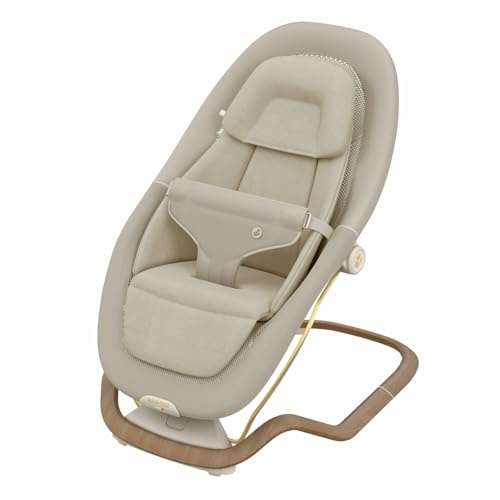 Maxi-Cosi Dove Pro Babywippe, 0–3 Jahre, 0–15 kg, CloudSoft Vibrationen, Gepolsterte Einlage, Verstellbarer Kopfstütze, Leichtgewicht, Zusammenklappbar, Tragbar, Natürliches Wippen, Elegance Beige