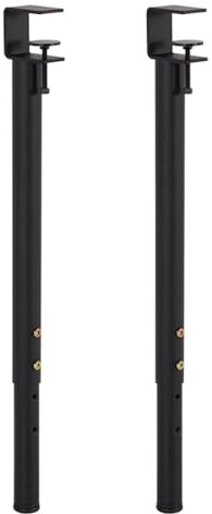 HDEYRSX Pieds de Serrage de Table Forme de F,Pieds de Table Réglables,Pattes de Meubles Télescopique,pour Bureau Console de Meubles de Table Basse Bricolage,sans Perçage (2 Pcs,Noir)