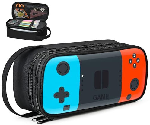 Beaulyn Gamer Pencil Case for Boys Kids- Large Capacity Pen Pouch with Zipper, Portable Gaming Pen Bag Organizer for School