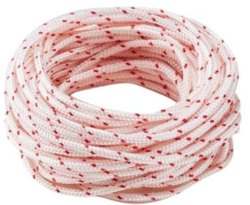 FongYeueWY 4.0mm Lawnmower Pull Cord for Petrol Lawnmower Recoil Starter Rope Replacement Universal Engine Starter for Petrol Lawnmower Chainsaw Trimmer (White+Red,4.0mm)