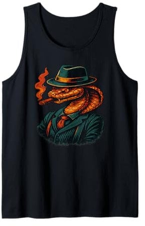 Snake Mobster Zigarre Fedora Hut Crime Boss | King Cobra Tank Top