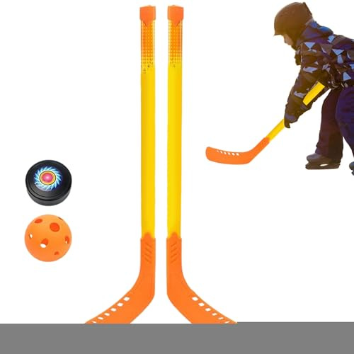 DAWCBVJQ Set di mazza da hockey per bambini, per attività all'aperto, per hockey su ghiaccio, per principianti, sport e hockey su ghiaccio