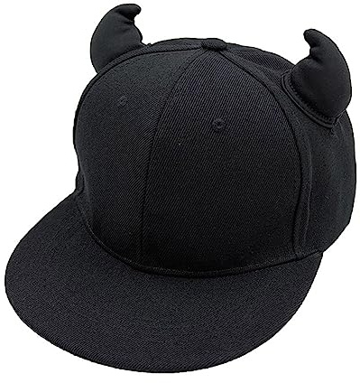 Gissroys Halloween Casquette de baseball avec corne de diable Casquette réglable pour adultes Pour extérieur Cyclisme Randonnée pour adolescents Hommes Chapeaux pour adolescents Protection UV pour
