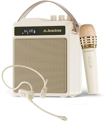 Avantree VoxAmp Duo - Portable Wireless Voice Amplifier Microphone | & Speaker Set for Classroom, Small Events & Parties, USB Recording & Playback, 30W Clear Voice & Rich Sound, 14H Playtime