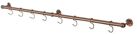 Stiley Living Sistema di sospensione per utensili da cucina, con ganci, barra portautensili in metallo resistente (rame antico, 1000 mm)