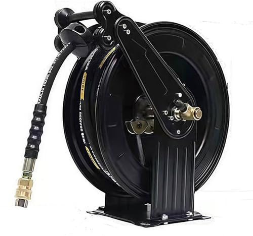 Pressure Washer Hose Reel, Automatic Retractable Wall Mounted Reel for Efficient Cleaning of Pet Showers and Floors