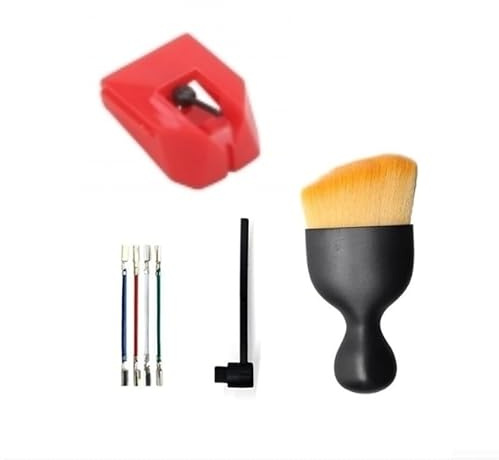 For Audio-Technica AT-VMN95E Replacement Stylus for AT-LP120X-USB Turntable with Fine-Polished Elliptical Tip for Enhanced Groove Following (Red)