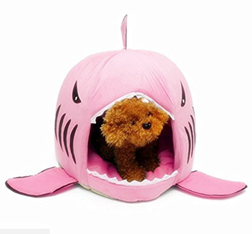 CAMAL Haustierbett, Haifisch Abwaschbare Baumwolle Weiche Hund Katze Bett
