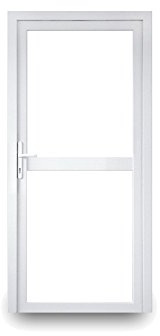 Nebeneingangstür - Klarglas oben und unten mit Mittelbalken - 2-fach-Verglasung - 60mm Profil - außen Knauf - BxH: 800x1900 - DIN Links