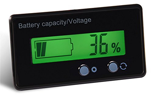 Fdit Universelle Blei-Säure-Lithium Batterie-Status-Anzeige Tester Voltmeter ,LCD-Batterie-Kapazitäts--Messgerät-Meter mit grüne Hintergrundbeleuchtung ,für Fahrzeug-Batterie