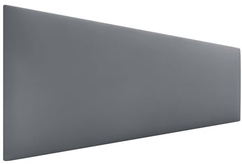 DHOME Kopfteil aus Kunstleder oder Stoff AQUALINE - Glatt Mit Beinen, Gepolstert, Luxusbett (Kunstleder Grau, 160cm für Betten 150/160)