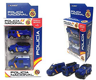 PLAYJOCS GT-8042 Set de vehículos Policía Nacional. Vehículos metálicos, Juguete Ideal para niños y coleccionistas.
