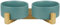 Bowls for Dogs and Cats Ceramic Bowls Raised with Bamboo Holders Ceramic Raised Bowls with Wooden Holders (DOUBLE 15.5 CM, GREEN)