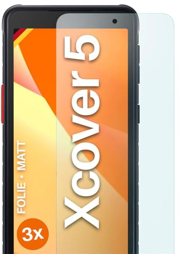 moex FlexProtect matte Schutzfolie für Samsung Galaxy XCover 5 Displayschutz Folie matt gegen Reflexionen, Anti Reflex Handyfolie mit Sonnenschutz, Kompatibel mit jeder Handyhülle, 3 Stück