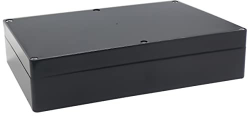 YETLEBOX Wasserdichte Abzweigdose, IP67 wasserdichte Projektbox, langlebiger ABS-Kunststoff, elektronisches Gehäuse, Gehäuse für Heimwerker-Elektroprojekte, schwarz, 263 x 182 x 60 mm
