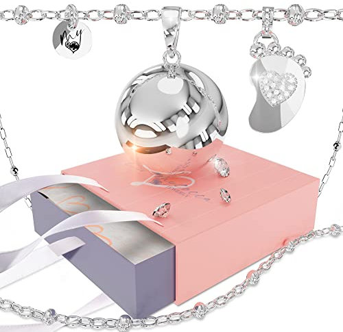 LOVEMYCOCCA Llamador de ángeles para embarazo, collar de mujer con colgante, pie de 2ª generación para las futuras madres, rechazamos de ángeles, ideal para ideas de regalo