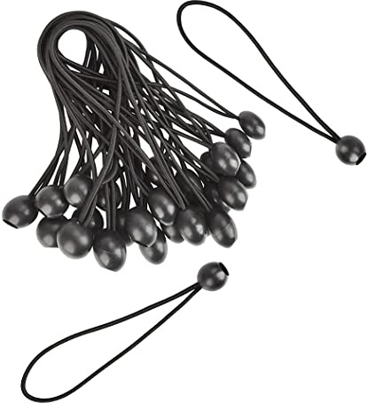 WANGCL Lot de 30 tendeurs élastiques en caoutchouc de 20 cm avec boule pour bâche, pavillon, tente, rideau, clôture de jardin, serre, fixation de bâche de remorque