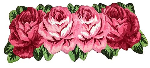 DIY Latch Hook Teppich-Knüpfteppich-Set mit aufgedrucktem Muster, Blumen, Rosen, Teppichstickerei, Kunsthandwerk für Erwachsene, Teppichherstellungssets, Handarbeit, Wandteppich, handgefertigtes