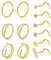 WillTen 20G Nasenstecker Spirale Gold Diamant CZ Nasenring Damen Chirurgenstahl Nasenring Nostril Double Schmuck Piercing 12Stück
