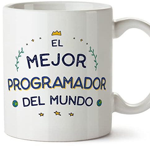 MUGFFINS Tazas para PROGRAMADOR hombre - En Español - Mejor del Mundo - 11 oz / 330 ml - Regalo original y divertido