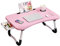 BSTMOME Laptop Desk Bed Stand Foldable Laptop Table Folding Breakfast Tray Portable Lap Standing Desk Reading and Writing Holder with Drawer for Bed Couch Sofa Floor (Pink)