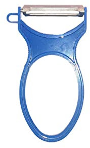 Ilusplate – Pelador de Verduras y Patatas con Cuchilla en Acero Inoxidable. Apto para Lavavajillas. Muy Cómodo de Utilizar y Ligero por su Diseño. Modelo Icónico en Azul. Made in Spain