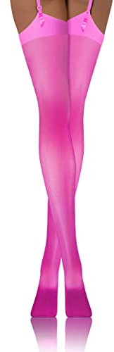 sesto senso Bas Pour Porte-Jarretelles Femmes 20 Den Dessins Sexy PDP 01 3XL-4XL Rose néon