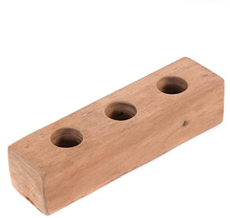 DESIGN DELIGHTS Holz Organizer Station I | Mahagoni & Teakholz, 30 cm, 3 Fächer | Holz Tischdeko, Aufbewahrungskiste, Stiftehalter, Holzkasten