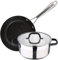 Set of Saucepans 24 x 10.5 cm with Lid Stainless Steel Suitable for Induction Cookers and Frying Pans 28 x 6.0 cm Forged Aluminium Suitable for Induction SAN IGNACIO VITA