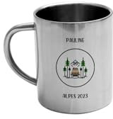 DECOHO - Tasse à café double paroi en inox personnalisable · Vaisselle idéale pour le camping · 33 cL