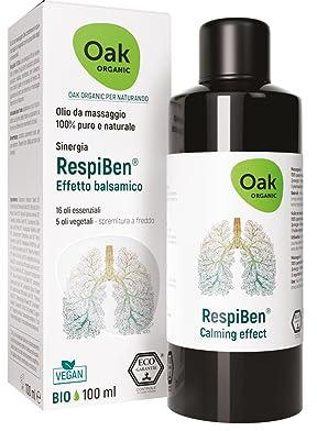 OAK ORGANIC für NATURANDO Respiben Massageöl 100 ml - Ätherisches Öl Bio & Vegan für Massagen mit Balsamico-Effekt