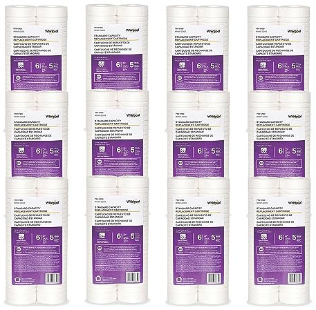 Whirlpool Ganzhaus-Wasserfilter WHKF-GD05, komplettes Gehäuse mit 24 Filtern, NSF-zertifizierte 5-Mikron-Filtration reduziert Sedimente, Sand, Erde, Schlamm und Rost, für Standard-Filtergehäuse