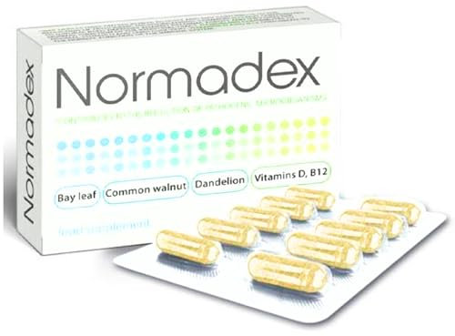 Normadex - mit Lorbeerblätter-Extrakt und Walnussblätter Extrakt - 100% Vegan. 10 Kapseln.