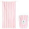 Dock & Bay Beach Towel - Quick Dry, Sand Free - Compact, Lightweight - 100% Recycled - Includes Bag - Cabana Light - Malibu Pink, Extra Large (200x90cm, 78x35)