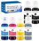 GUBFFON Sublimation Ink for Ecotank ET-8550 ET-8500 Wide Format Supertank Printers Heat Press Transfer on T-Shirt Tumblers(6x100ml BK PB C M Y GY) Auto-Fill ICC-Free