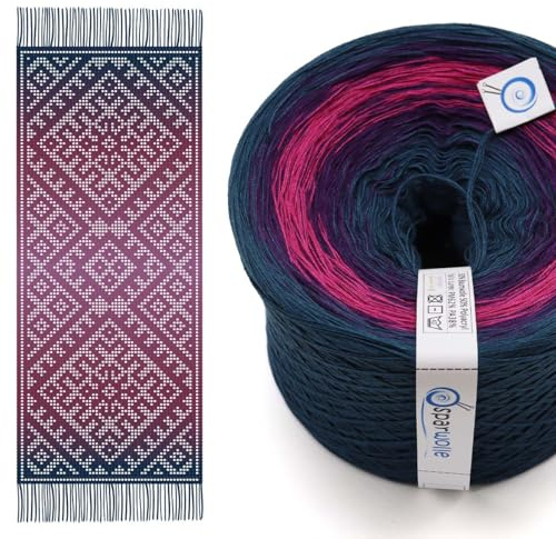 Bobbel Darova Colour Gradient Yarn Fillet Scarf Crochet Set 4-Ply 1,500 m Includes Instructions (DA0003)
