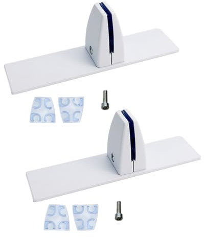 SagaSave 2 abrazaderas de división de escritorio en forma de T, abrazadera de soporte divisor de escritorio de aleación de aluminio con base independiente para partición de 2 a 25 mm, color blanco