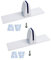 SagaSave 2 Stück T-förmige Schreibtisch Partition Klammer, Aluminiumlegierung Freistehende Trennwand Basishalterung mit freistehenden Basis für 2-25mm Partition (Weiß)