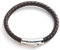Harley-Davidson Herren 21,6 cm braunes geflochtenes Lederarmband – Edelstahl, 8.5, Edelstahl, Ohne Schmucksteine