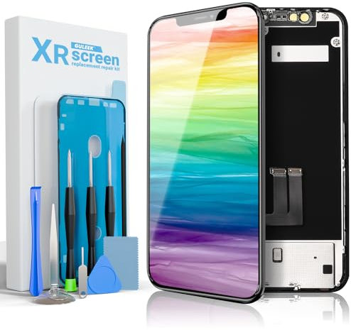 GULEEK Premium Screen Replacement for iPhone XR (6.1-inch) LCD Front Panel 3D Touch Digitizer Full Assembly Includes Repair Tools and Screen Protector, Compatitable Model A1984, A2105, A2106, A2108