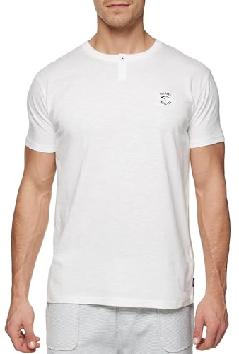 Indicode Herren INAnsel T-Shirt aus 100% Baumwolle | Herrenshirt Sommershirt Männer Offwhite, XL