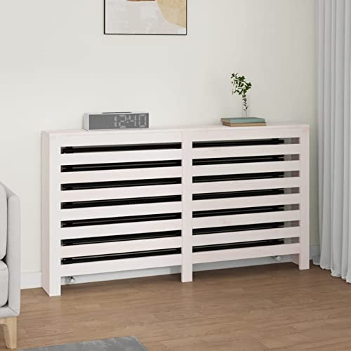 ZEYUAN Heizkörperverkleidung, Heizung Abdeckung, Radiator Cover, Heizungsabdeckung, Abdeckung Heizung, Heizkörper Verkleidungen, Weiß 153x19x84 cm Massivholz Kiefer