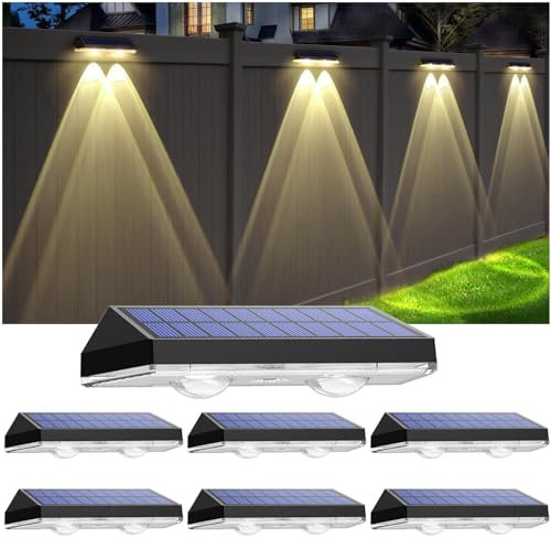 N NORA TWIPS Solarlampen für Außen Garten, 6 Stück Wasserdichte Solar Wandleuchte Aussen für die Garten dekoration | LED Gartenlampen für Terrasse, Garten, Stufen und Treppen, Warmweiß/Farbwechselnde