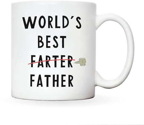 kisoyo Mug « World's Best Farter Father Dad » - Cadeau d'anniversaire pour papa - Cadeau d'anniversaire pour papa