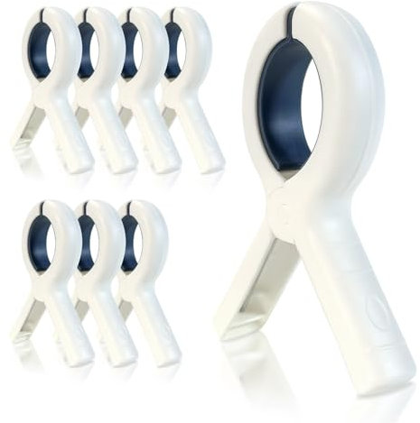Lot de 8 pinces à serviette extra larges pour chaises de plage, 13,2 cm, pinces à linge en plastique robuste, bleu