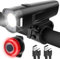 LED Fahrradlicht Set, StVZO Zugelassen Fahrrad Licht, IPX5 Wasserdicht Fahrradbeleuchtung Set, 11H Akkulaufzeit USB Aufladbar Fahrradlampe, Fahrrad Beleuchtungsset LED mit Frontlichter & Rücklicht
