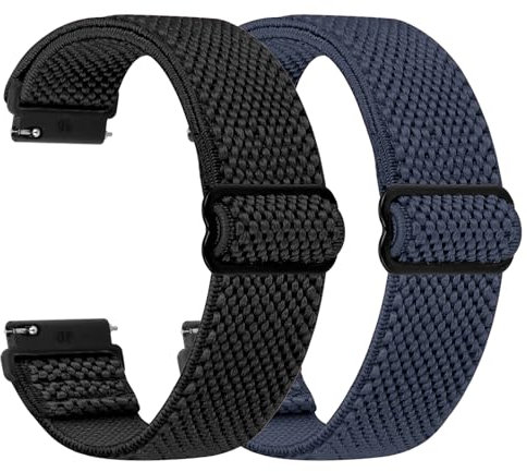 TumCez Regolabile Elastico Sgancio Rapido Cinturino Orologio in Nylon,18mm 19mm 20mm 22mm 24mm Cinturino per Samsung/Garmin/Fossil/Amazfit/Huawei/Xiaomi/Suunto Orologio per Uomo Donna
