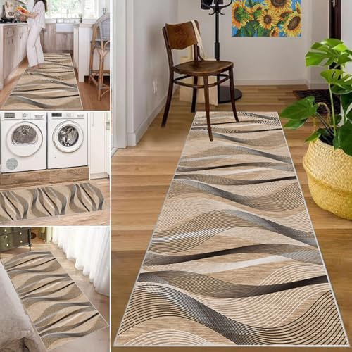 Teppich Läufer Flur Rutschfest 60 x 300 cm, Teppichläufer, Küchen Teppiche Läufer, Küchenteppich, Fußmatte Lang, Flur Runner Teppiche, Flurläufer, Läufer Matte, Entryway Schlafzimmer Runner Teppich