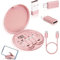 Endxedio Humorous 9 in 1 Cable Case,9 in 1 Cable Case Kit,USB C Multi Charging Cable 60w Fast Charge,Charging Adapter Cable Kit for Travel Work Outdoor Business Trip (Pink)